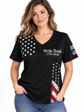 Brand new, Women’s “We the People” V-Neck T-Shirt — Size XL